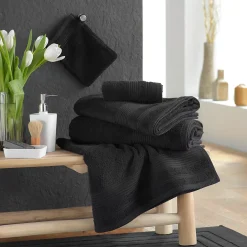 Eden Lot de 2 gants de toilette 15 x 21 cm Tendresse noir