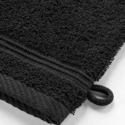 Gant De Toilette|Douceur D'Intérieur Lot de 2 Gants de Toilette Uni Tendresse - 15 x 21 cm - 500gr,m² - 15X21cm - Noir