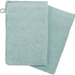 Atmosphera Créateur D'Intérieur Lot de 2 gants de toilette - coton 450 gr/m² - bleu givre 15x21 cm - Atmosphera