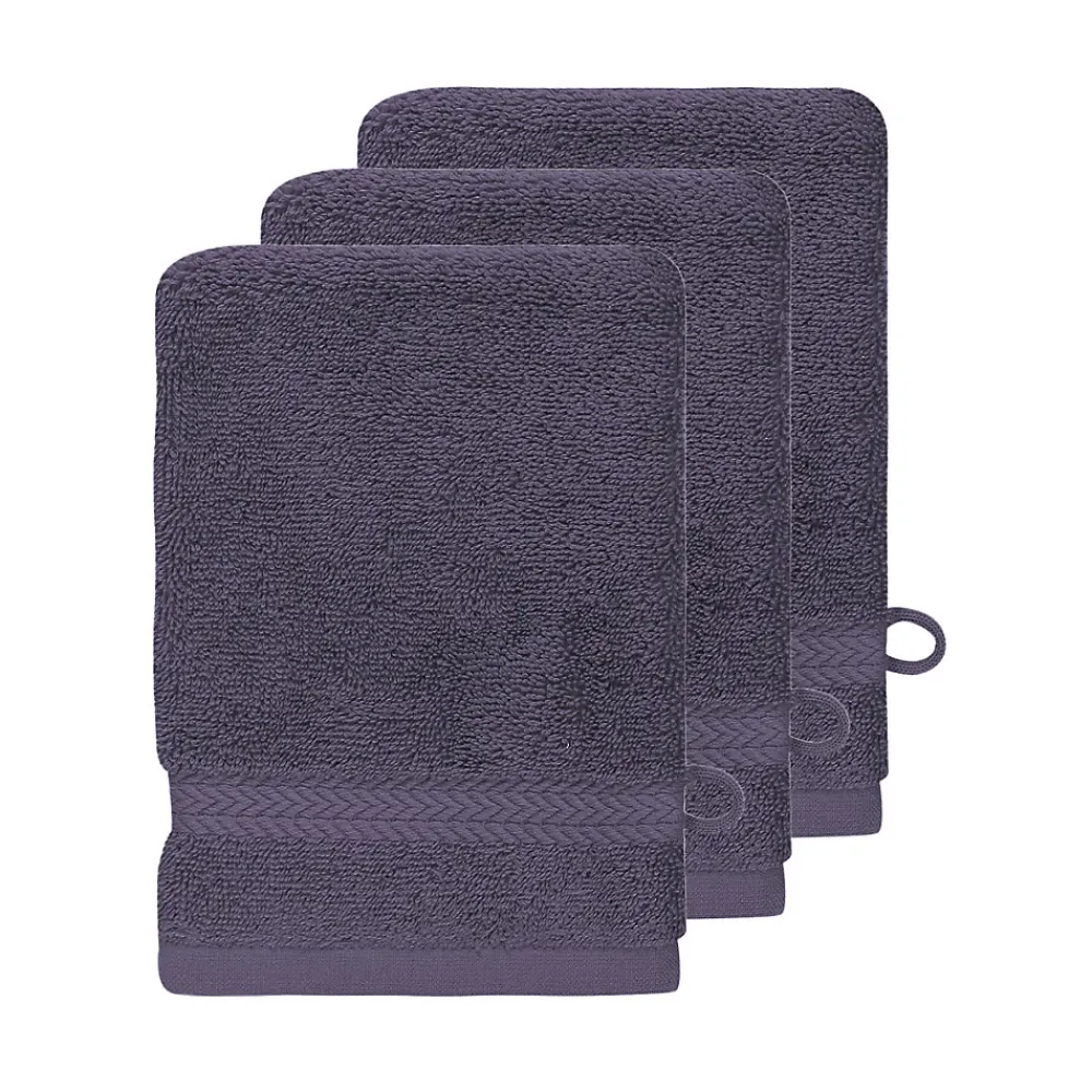 Sensei Maison Lot de 3 gants de toilette 550 g/m² Myrtille 16x22 cm LUXURY
