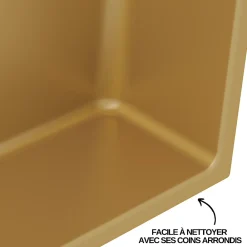Italbox Lot de 2 Niches de Douche Or Satiné - 30x30 cm - Rangement Mural Salle de Bain - NOOK