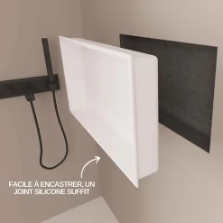 Niche De Salle De Bains|Italbox Lot de 2 Niches de Douche Blanc Satiné - 30x60 cm - Rangement Mural Salle de Bain - NOOK