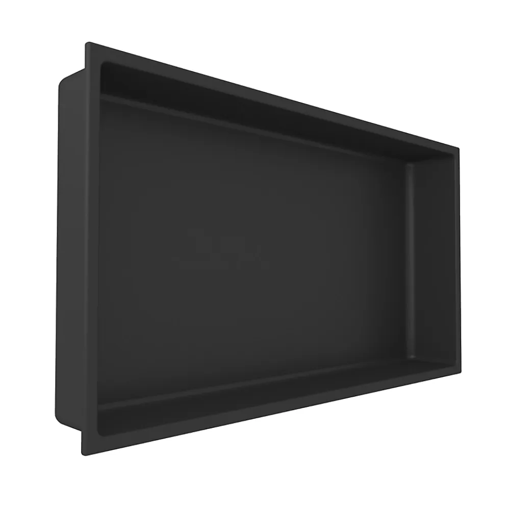 Italbox Lot de 2 Niches de Douche Noir Satiné - 30x30 cm et 30x60 cm - Rangement Mural Salle de Bain - NOOK