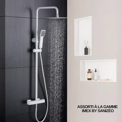 Niche De Salle De Bains|Italbox Lot de 2 Niches de Douche Blanc Satiné - 30x30 cm - Rangement Mural Salle de Bain - NOOK