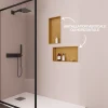 Niche De Salle De Bains|Italbox Lot de 2 Niches de Douche Or Satiné - 30x30 cm et 30x60 cm - Rangement Mural Salle de Bain - NOOK