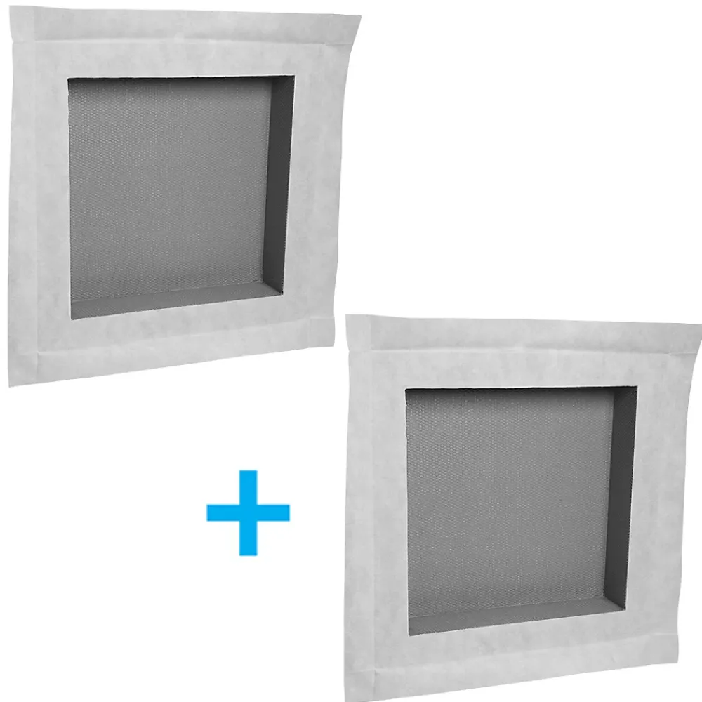 U-tile Lot de 2 niches de douche à carreler - formats intérieurs 40 x 40 cm - 9 cm de profondeur