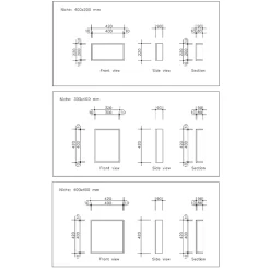 U-tile Lot de 2 niches de douche à carreler - formats intérieurs 40 x 40 cm - 9 cm de profondeur