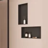 Niche De Salle De Bains|Italbox Lot de 2 Niches de Douche Noir Satiné - 30x60 cm - Rangement Mural Salle de Bain - NOOK