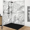 99Deco Lot de 2 panneaux de douche en aluminium (90x220 & 120x220 cm) + profilés noir - Lamnar - Noir