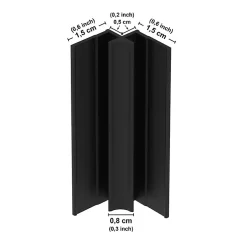 99Deco Lot de 2 panneaux de douche en aluminium (90x220 & 120x220 cm) + profilés noir - Lamnar - Noir