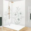 Panneau Mural De Salle De Bains|99Deco Lot de 2 panneaux de douche en aluminium (90x220 & 120x220 cm) + profilés blanc - Charme - Vert