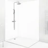 99Deco Lot de 2 panneaux de douche en PVC (90x220 & 120x220 cm) + profilés blanc - Essentiel - Blanc