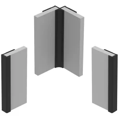 99Deco Lot de 2 panneaux de douche en aluminium (90x220 & 120x220 cm) + profilés noir - effet bois - Japandi - Marron et noir