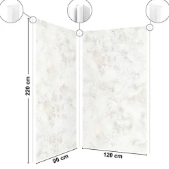 Panneau Mural De Salle De Bains|99Deco Lot de 2 panneaux de douche en PVC (90x220 & 120x220 cm) + profilés blanc - New Trashwall - Marron