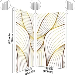 99Deco Lot de 2 panneaux de douche en PVC (90x220 & 120x220 cm) + profilés blanc - Sotma - Blanc et doré