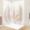 99Deco Lot de 2 panneaux de douche en aluminium (90x220 & 120x220 cm) + profilés blanc - Pampa - Marron