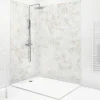 99Deco Lot de 2 panneaux de douche en aluminium (90x220 & 120x220 cm) + profilés blanc - New Trashwall - Marron