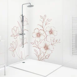 99Deco Lot de 2 panneaux de douche en aluminium (90x220 & 120x220 cm) + profilés blanc - Charme - Blanc