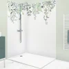 Panneau Mural De Salle De Bains|99Deco Lot de 2 panneaux de douche en aluminium (90x220 & 120x220 cm) + profilés blanc - Flowers in Rain - Multicolore