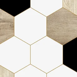 Panneau Mural De Salle De Bains|99Deco Lot de 2 panneaux de douche en aluminium (90x220 & 120x220 cm) + profilés blanc - Mix Hexa - Multicolore