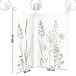 Panneau Mural De Salle De Bains|99Deco Lot de 2 panneaux de douche en PVC (90x220 & 120x220 cm) + profilés blanc - Vegetalist - Vert