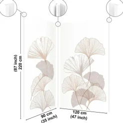 Panneau Mural De Salle De Bains|99Deco Lot de 2 panneaux de douche en aluminium (90x220 & 120x220 cm) + profilés blanc - Motif Floral - Gingko Blanc