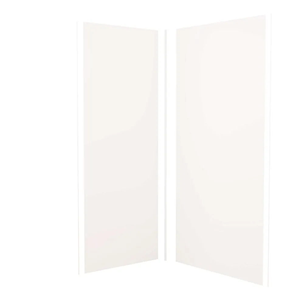 Panneau Mural De Salle De Bains|AICA Sanitaire Lot de 2 panneaux muraux de douche blanc mural aluminium avec 3 profiles - L.100 x L.120 x H.210 cm - Étanche,facile à nettoyer