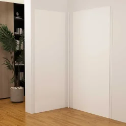 AICA Sanitaire Lot de 2 panneaux muraux de douche blanc mural aluminium avec 3 profiles - L.40 x L.90 x H.210 cm - Étanche,facile à nettoyer