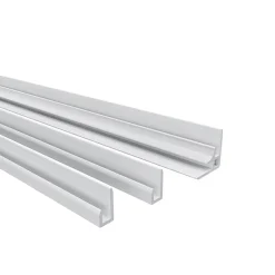 AICA Sanitaire Lot de 2 panneaux muraux de douche Ivoire mural aluminium avec 3 profiles - L.90 x L.100 x H.210 cm - Étanche,facile à nettoyer