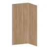 Vente-unique Lot de 2 panneaux muraux de douche effet bois en aluminium avec profilés - L90 x L120 x H210 cm - ENEKO