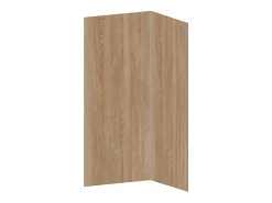 Vente-unique Lot de 2 panneaux muraux de douche effet bois en aluminium avec profilés - L90 x L120 x H210 cm - ENEKO