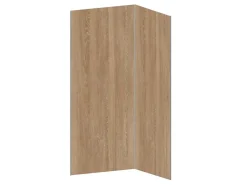 Vente-unique Lot de 2 panneaux muraux de douche effet bois en aluminium avec profilés - L90 x L120 x H210 cm - ENEKO