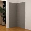 AICA Sanitaire Lot de 2 panneaux muraux de douche gris mural aluminium avec 3 profiles - L.90 x L.90 x H.210 cm - facile à nettoyer