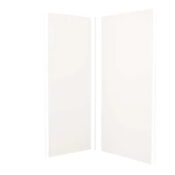 AICA Sanitaire Lot de 2 panneaux muraux de douche blanc mural aluminium avec 3 profiles - L.80 x L.90 x H.210 cm - Étanche,facile à nettoyer