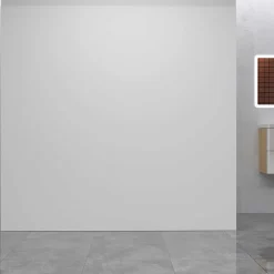 Panneau Mural De Salle De Bains|AICA Sanitaire Lot de 2 panneaux muraux de douche blanc mural aluminium avec 1 profile - L.100 x L.120 x H.210 cm - durable et facile à nettoyer