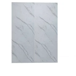 AICA Sanitaire Lot de 2 panneaux muraux de douche effet Marbre en Aluminium avec 3 profilés,L100xL100xH210cm ,Protection murale,Antimoisissure