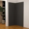 Panneau Mural De Salle De Bains|AICA Sanitaire Lot de 2 panneaux muraux de douche Noir mural aluminium avec 3 profiles - L.90 x L.120 x H.210 cm - durable et facile à nettoyer