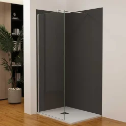 Panneau Mural De Salle De Bains|AICA Sanitaire Lot de 2 panneaux muraux de douche Noir mural aluminium avec 3 profiles - L.90 x L.120 x H.210 cm - durable et facile à nettoyer