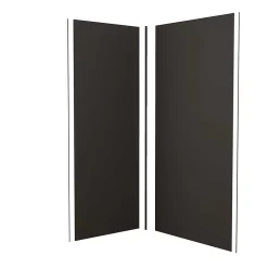 Panneau Mural De Salle De Bains|AICA Sanitaire Lot de 2 panneaux muraux de douche Noir mural aluminium avec 3 profiles - L.90 x L.120 x H.210 cm - durable et facile à nettoyer