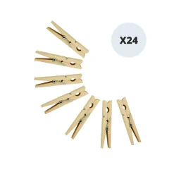 Etendoir À Linge|MSV Lot de 24 pinces à linge Bois
