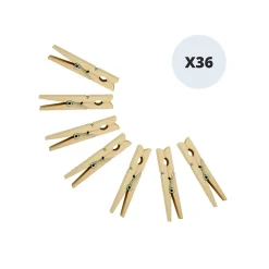Etendoir À Linge|MSV Lot de 36 Pinces à linge Bois