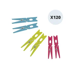 MSV Lot de 120 pinces à linge plastique