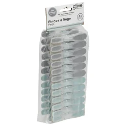Etendoir À Linge|5Five Lot de 24 pinces à linge en plastique Rubber -