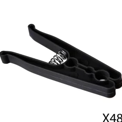 5Five Lot de 48 pinces à linge Noir -