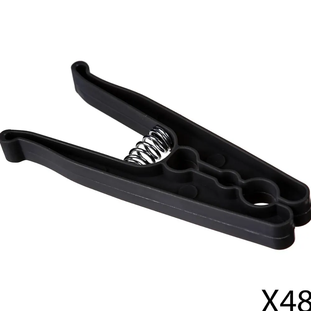 5Five Lot de 48 pinces à linge Noir -