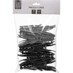 5Five Lot de 48 pinces à linge Noir -