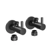 Bernstein Lot de 2 robinets mural d'angle design en laiton noir, raccord rigide 3/8", facile à installer, avec rosace 7009, connexions DIN