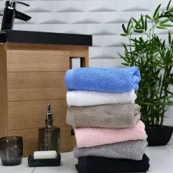Sensei Maison Lot de 2 serviettes de toilette 500 g/m² Blanc 50x90 cm STUDIO
