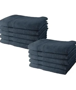 Serviette De Toilette|Todays Tools Lot de 10 serviettes de Toilette TODAY 50x90 cm 100% Coton - Denim