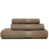 Kiamami Valentina Lot De 3 Serviettes De Toilette Coordonnées En Coton Éponge De Couleur Noisette, De Tailles Différentes
